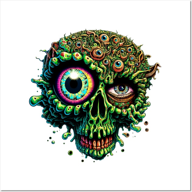 Zombie Gore Brain Skull 2 Wall Art by unknown_pleasures